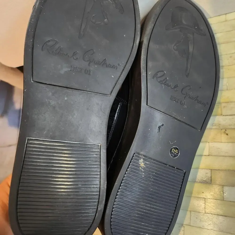 Robert Graham black leather low-top sneakers